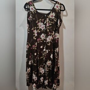 dressbarn floral dress 100% rayon size 8 petite